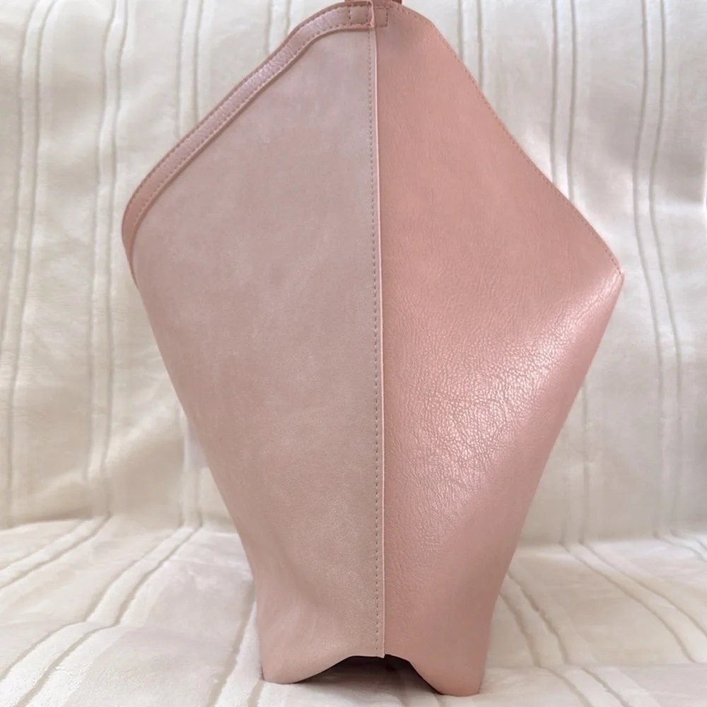 Geometric Design Hobo Shoulder Bag in Blush